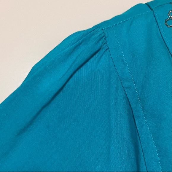 BCIH Boho Tunic Top Beaded Sequins Embellished Blue Hippie Festival Fairy Y2K LG - Picture 7 of 13